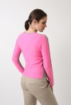 W10 Contrast Back Crew pink 100% Cashmere