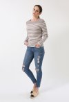 W69 Tipped Matelot Sweater 100% cotton